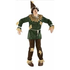 Men`s Friendly Scarecrow Costume Adult Wizard of Oz Outfit Halloween Medium